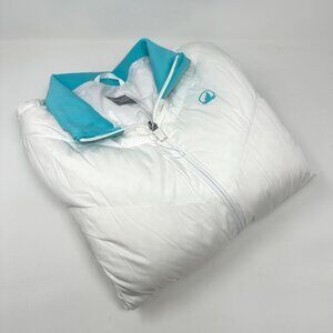 Women's LG Honma Golf Japan Jacket  Quilted White Vest, Turquoise Sleeves